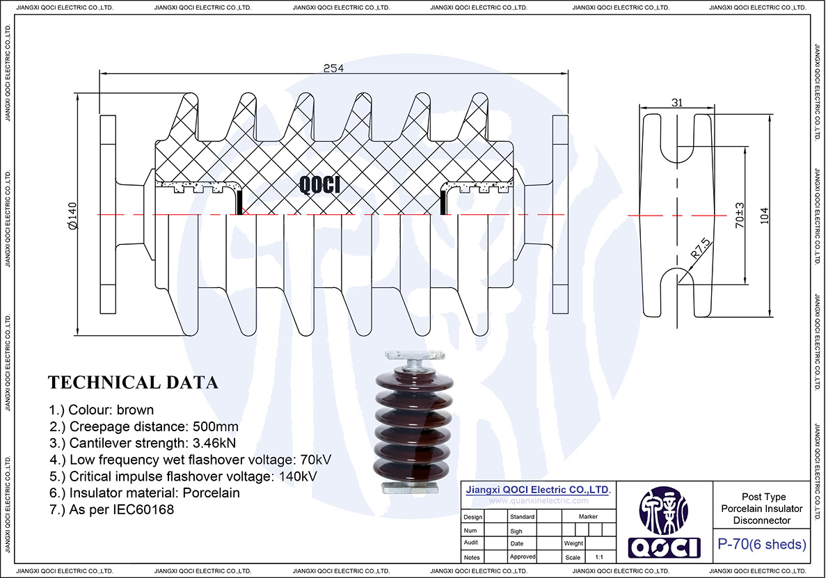 QOCI ELECTRIC P-70 Post Porcelain Insulator for Disconnect Swich Drawing.jpg