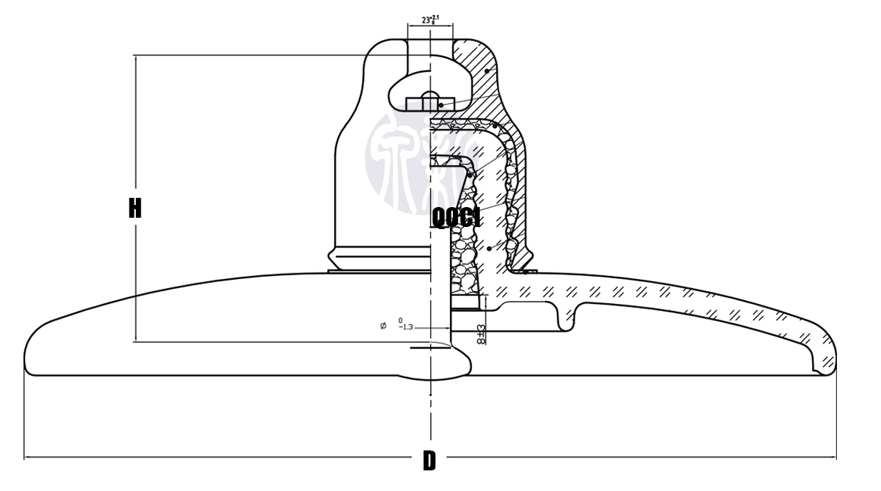 U70BLA Aerodynamic Type Glass Insulators IEC Standard for High Voltage Lines (4)