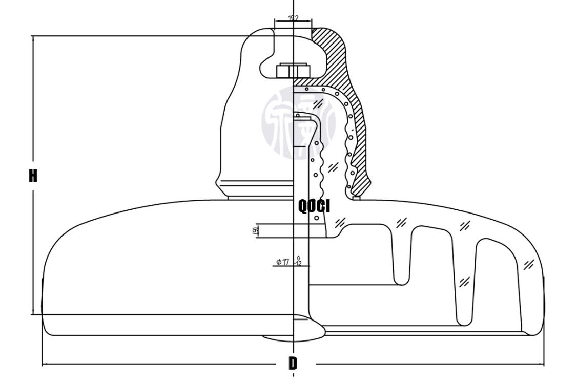 70kn High Voltage Anti-Pollution Toughened Suspension Glass Insulator U70BLP (5)
