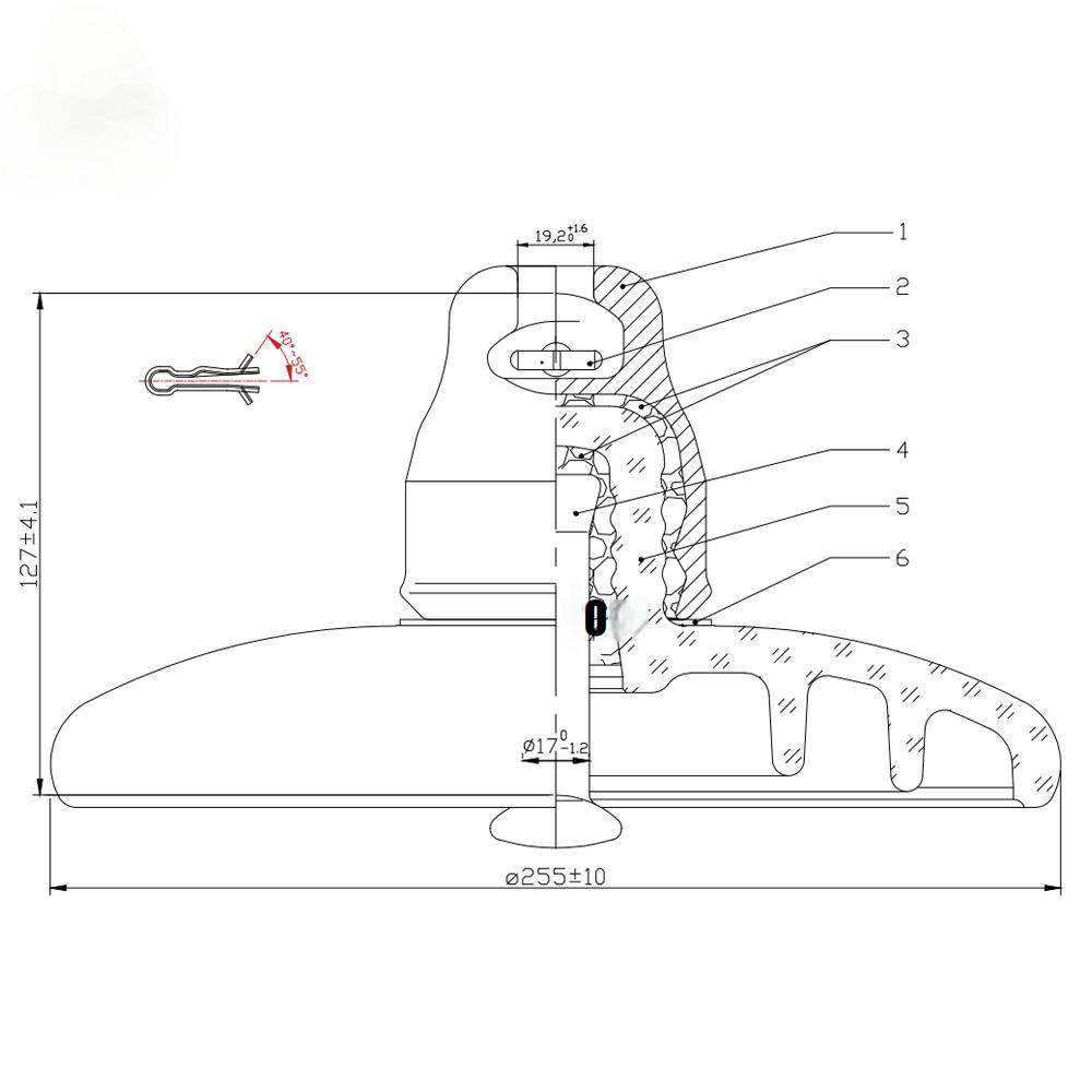 Toughened Glass Disc Suspension Insulator for High Voltage Lines