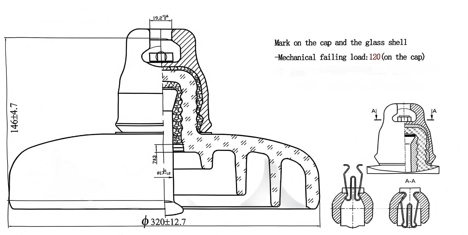 120kN High Voltage Anti-Pollution Toughened Suspension Glass Insulator U120BLP(图1) 120kN-High-Voltage Anti-Pollution-Toughened-Suspension Glass-Insulator-U120BLP.jpg