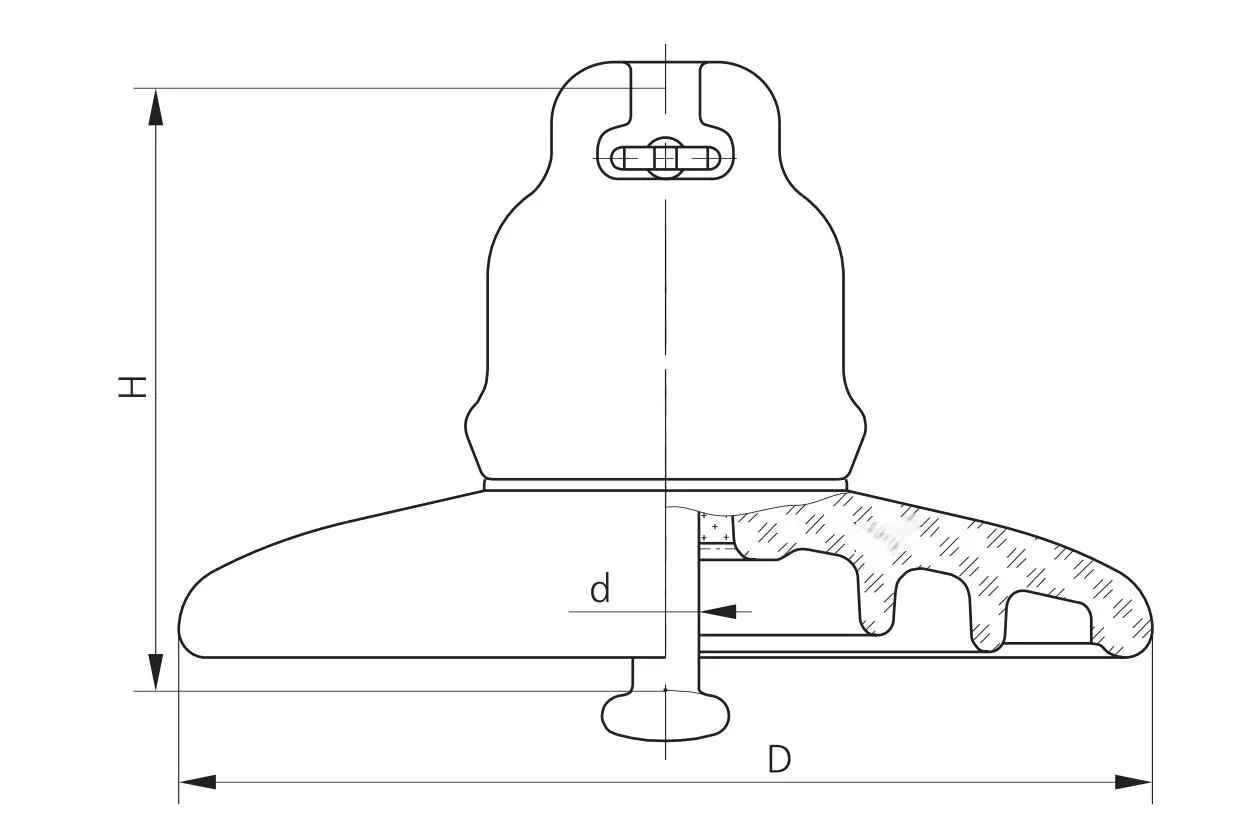 U70BS/255/127/320 IEC Standard profile 70kn suspension Tempered glass Insulator CTV254Figure 1